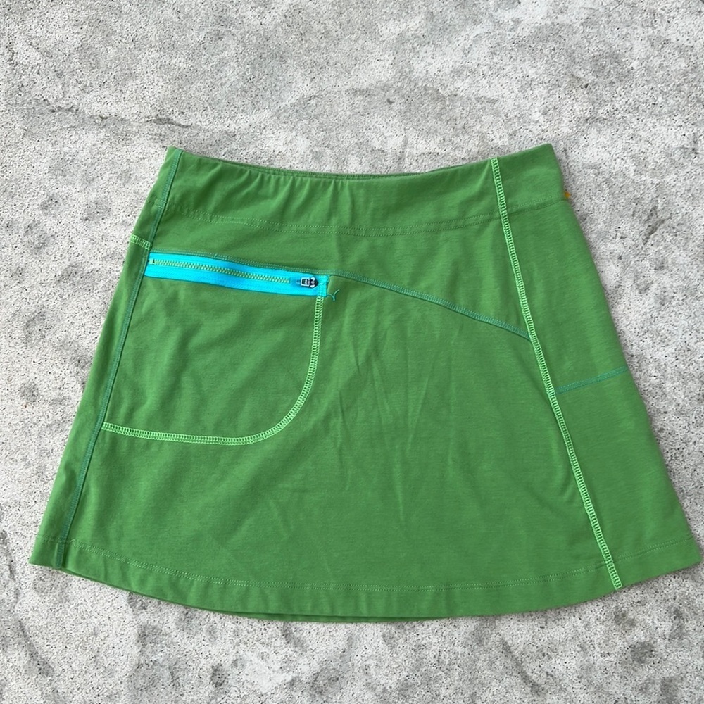 Title Nine Green A-Line Skirt with Front Zipper Pocket Size XS